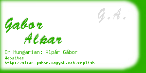 gabor alpar business card
