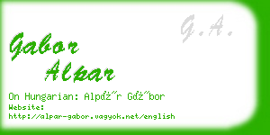 gabor alpar business card